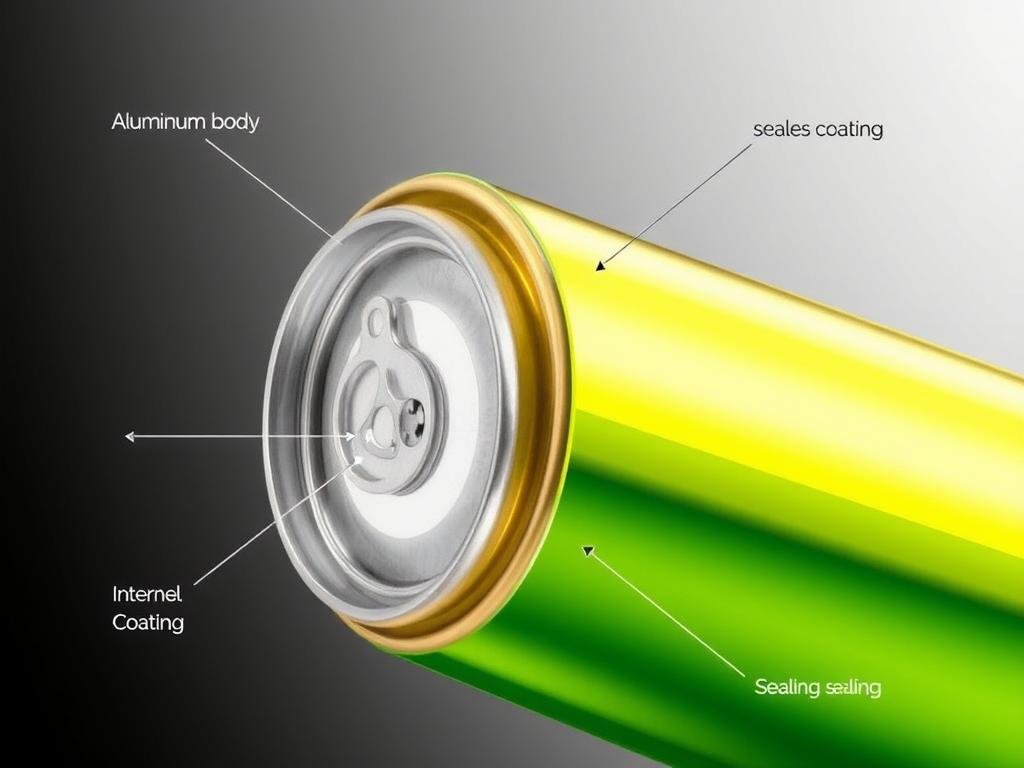 Diagram showing the protective layers of an aluminium beverage can