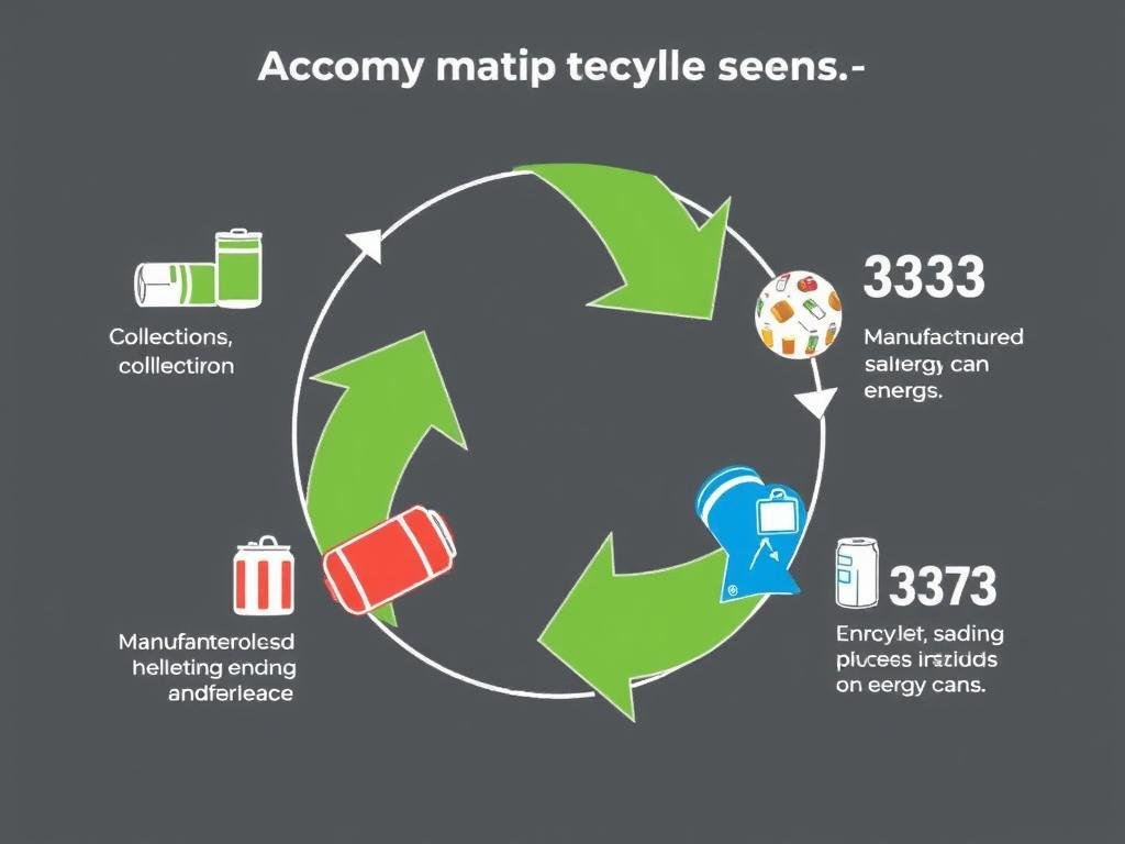 Recycling process of aluminium beverage cans showing circular economy